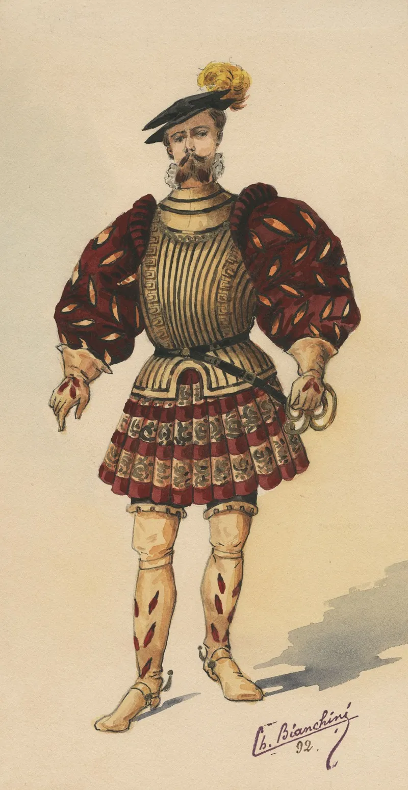 Historical Costumes Pl 12 Wall Art by Charles Bianchini - High-Resolution Digital Print