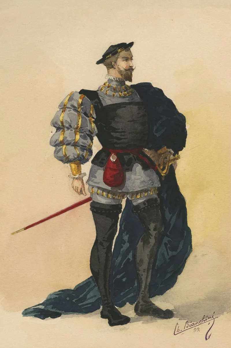 Historical Costumes Pl 14 Wall Art by Charles Bianchini - High-Resolution Digital Print