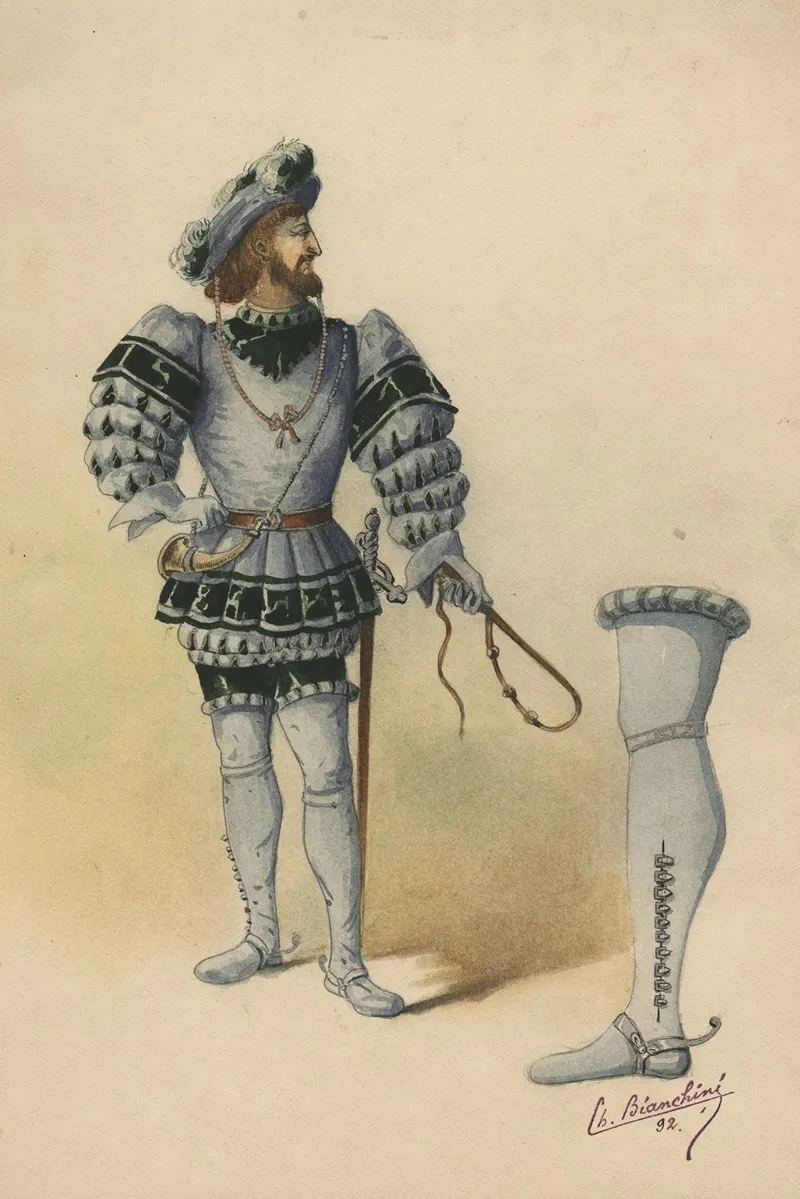 Historical Costumes Pl 17 Wall Art by Charles Bianchini - High-Resolution Digital Print