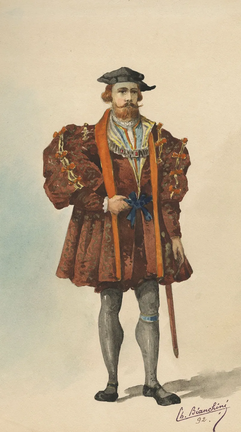Historical Costumes Pl 44 Wall Art by Charles Bianchini - High-Resolution Digital Print