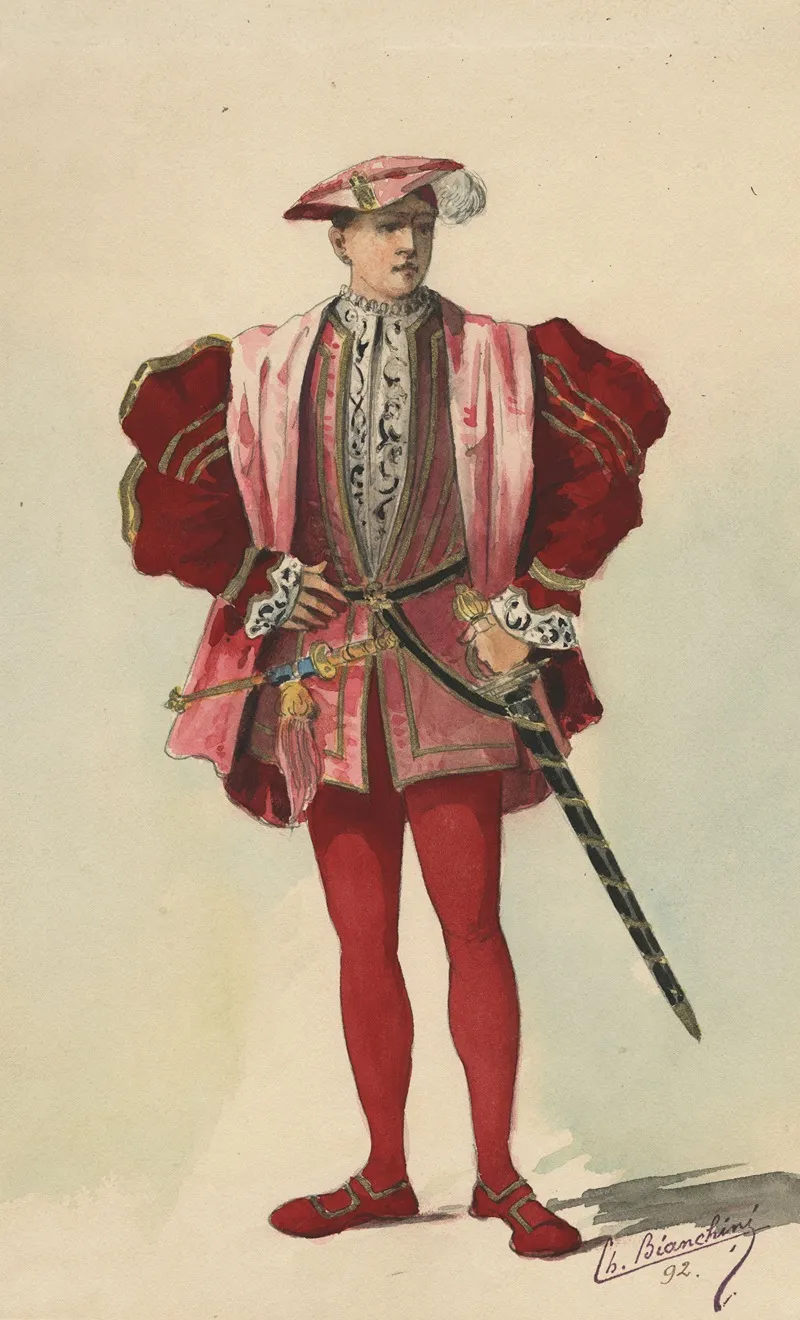 Historical Costumes Pl 45 Wall Art by Charles Bianchini - High-Resolution Digital Print