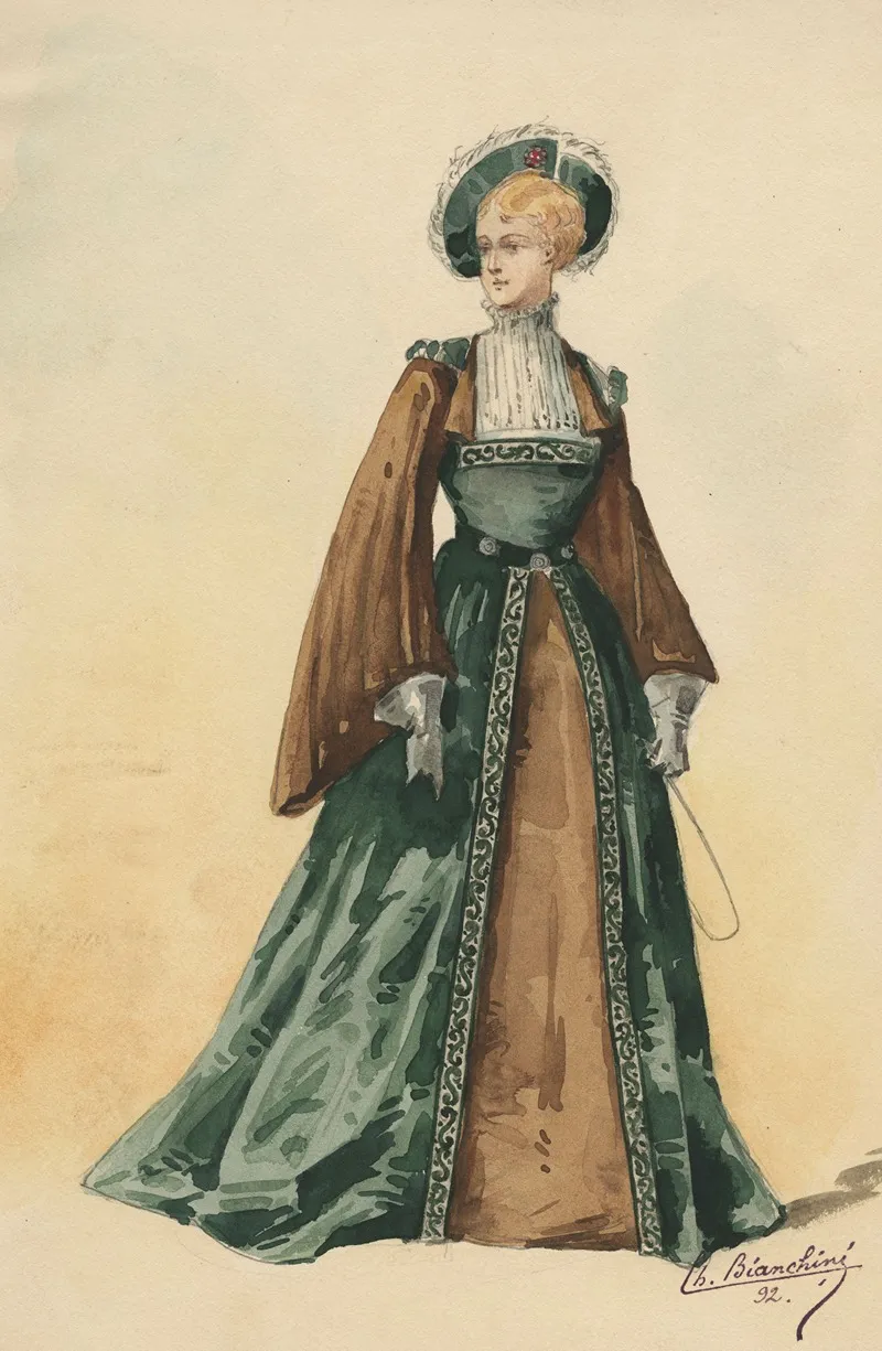Historical Costumes Pl 54 Wall Art by Charles Bianchini - High-Resolution Digital Print