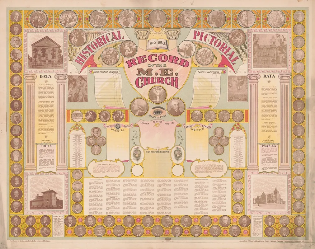 Historical Pictorial Record Of The M E Church Wall Art by Robert L. Anthony - High-Resolution Digital Print