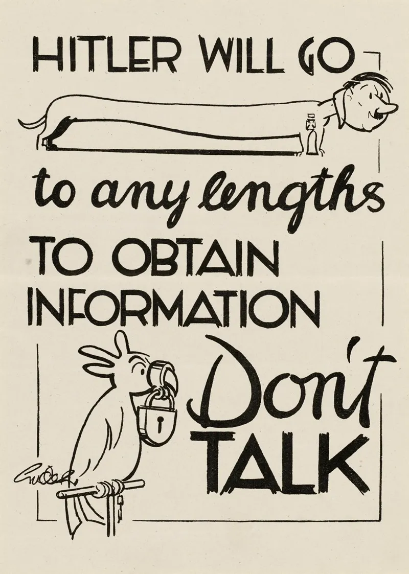Hitler Will Go To Any Lengths To Obtain Information Dont Talk Wall Art by Gudler - High-Resolution Digital Print