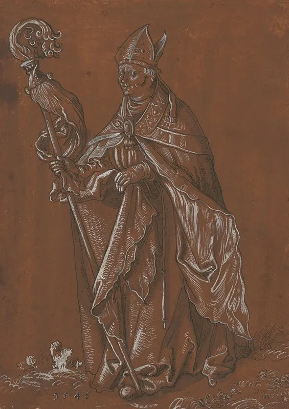 Hl Bischof Ludwig Von Toulouse Nach Hans Baldung Wall Art by Hans Hug Kluber - High-Resolution Digital Print