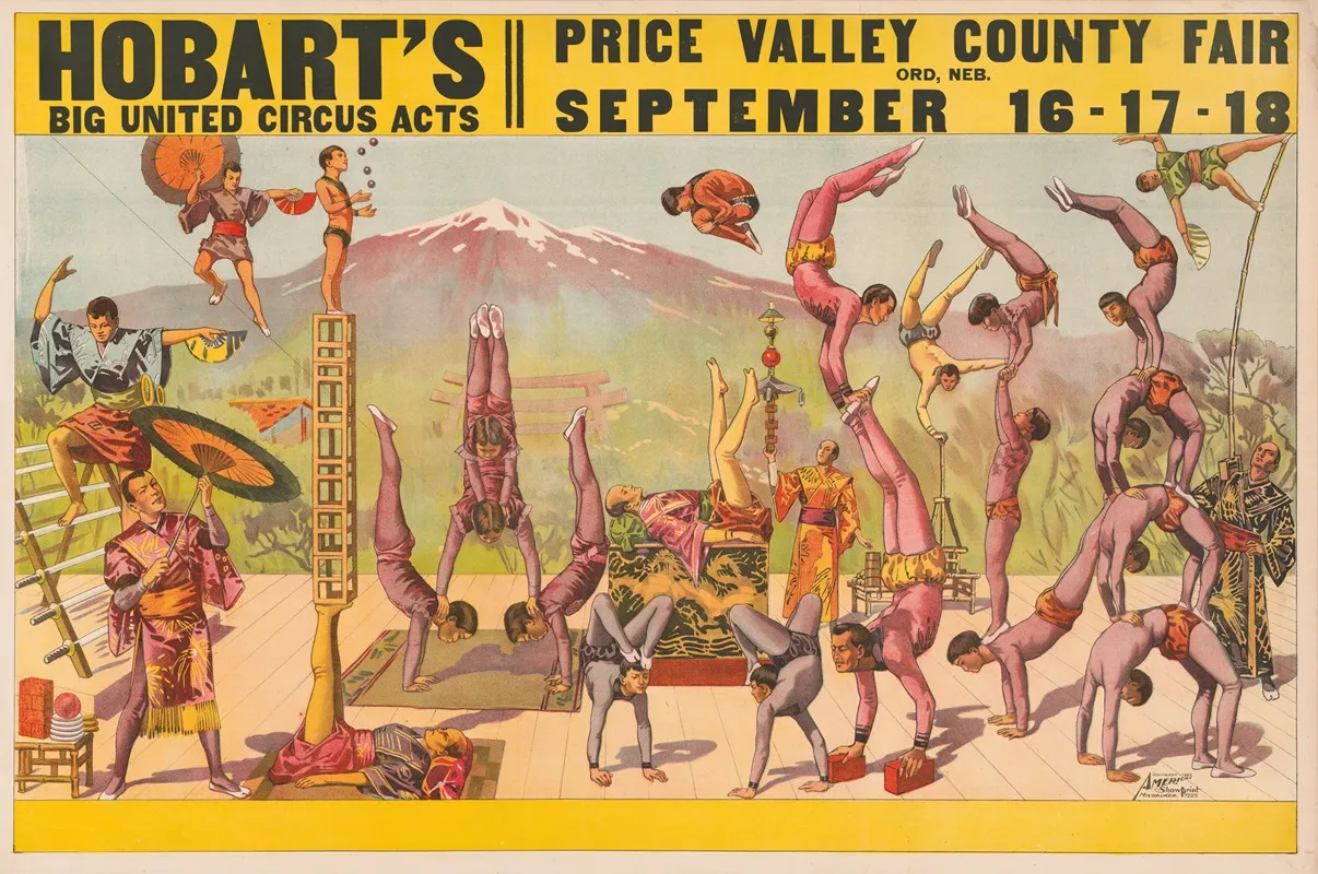 Hobarts Big United Circus Acts Price Valley County Fair Wall Art by American Show Print - High-Resolution Digital Print