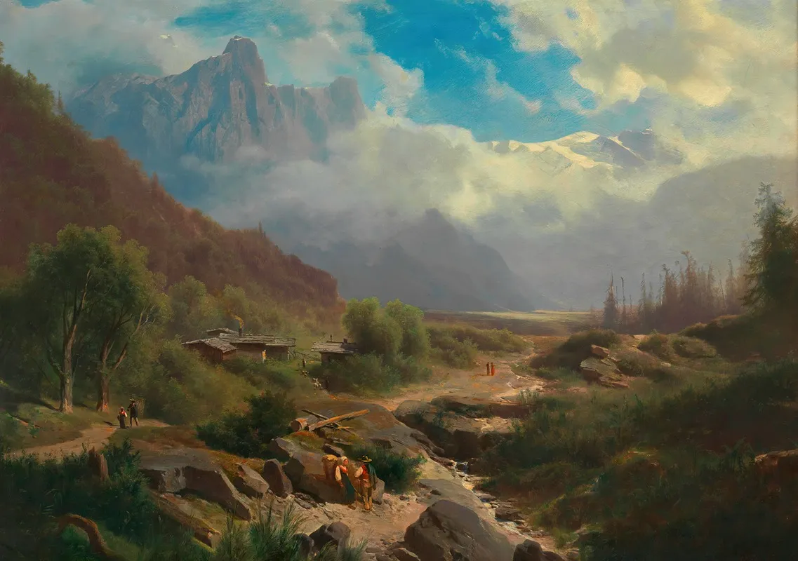 Hochgebirgslandschaft 2 Wall Art by Leopold Heinrich Voescher - High-Resolution Digital Print