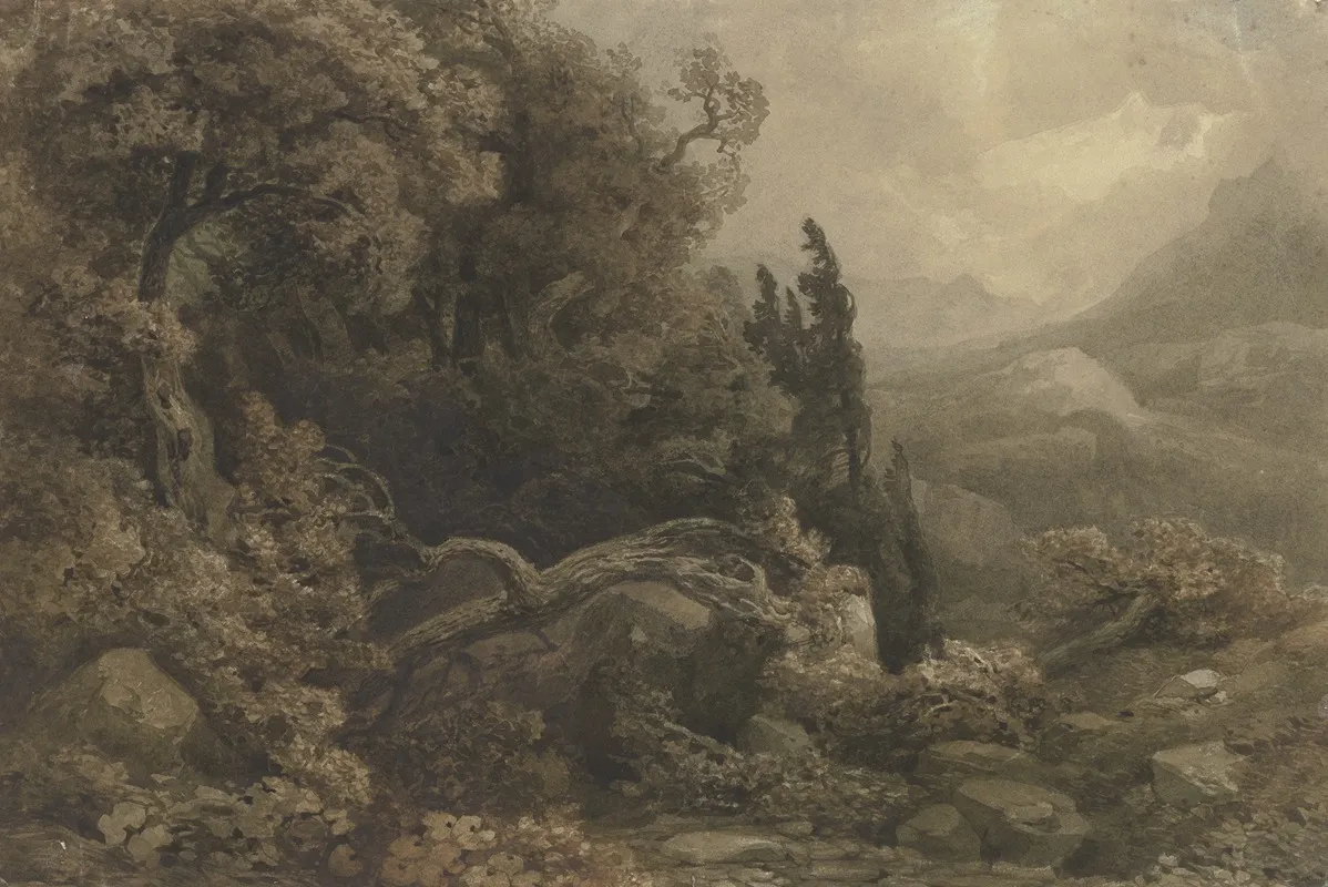 Hochgebirgslandschaft Im Sturm Wall Art by August Weber - High-Resolution Digital Print