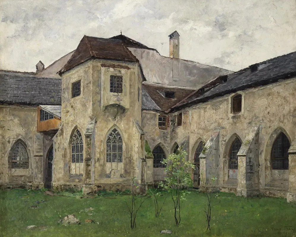 Hof Des Kreuzgangs Von Stift Neuberg An Der Murz Wall Art by Hans Tichy - High-Resolution Digital Print