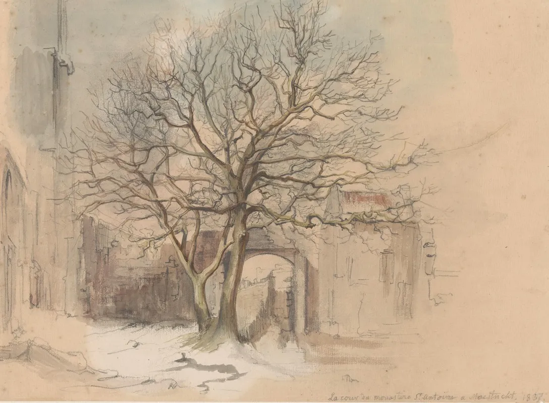 Hof Van Het Sint Antoniusklooster Te Maastricht In De Winter