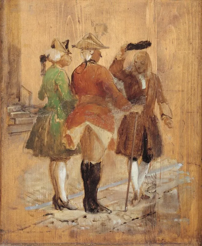 Holberg Gar Af Vejen For Jacob Von Thyboe Og Jean De France Wall Art by Wilhelm Marstrand - High-Resolution Digital Print