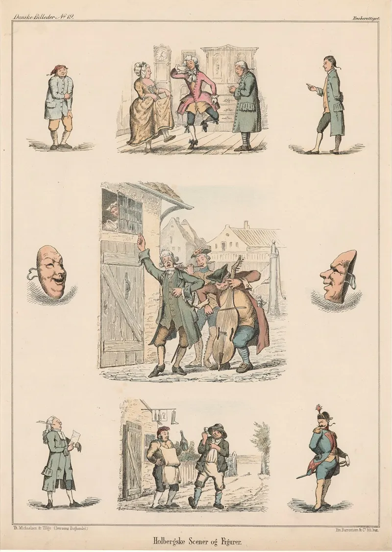 Holbergske Scener Og Figurer Wall Art by Emil Bærentzen - High-Resolution Digital Print
