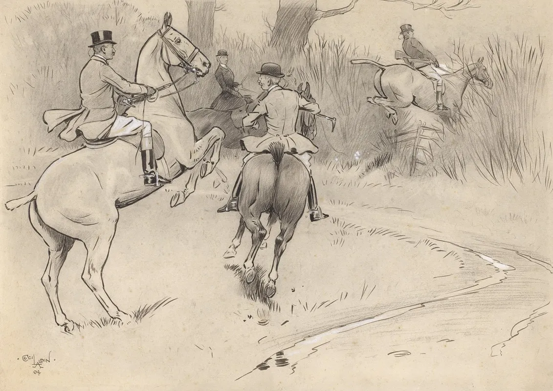 Hold Back Sir Wall Art by Cecil Charles Windsor Aldin - High-Resolution Digital Print
