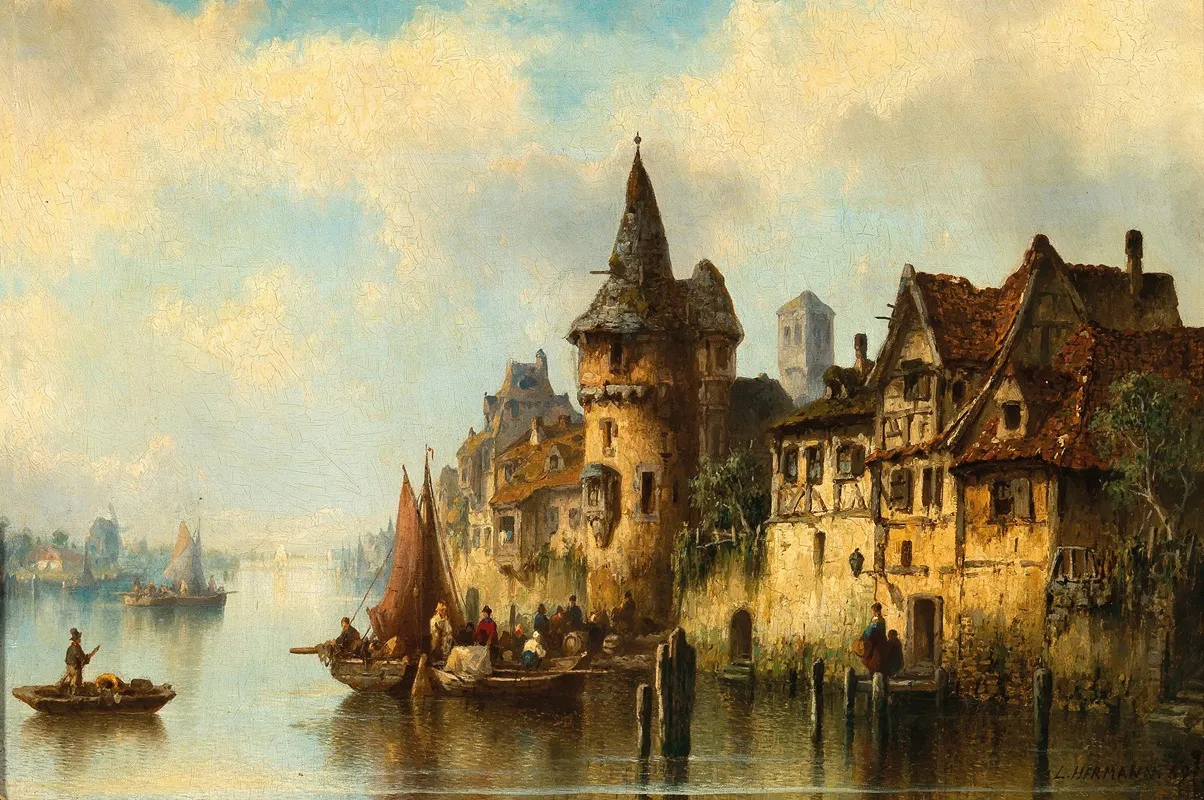 Hollandische Flusufer Bei Delft