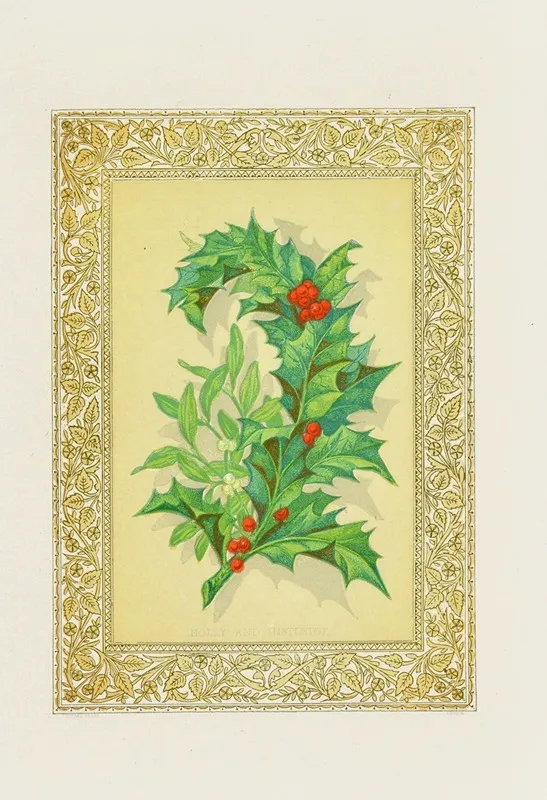 Holly Mistletoe Wall Art by John Henry Ingram - High-Resolution Digital Print