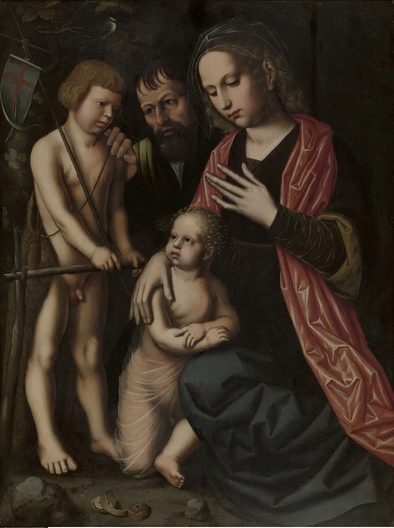 Holy Family With John The Baptist 2 Wall Art by Ambrosius Benson - High-Resolution Digital Print