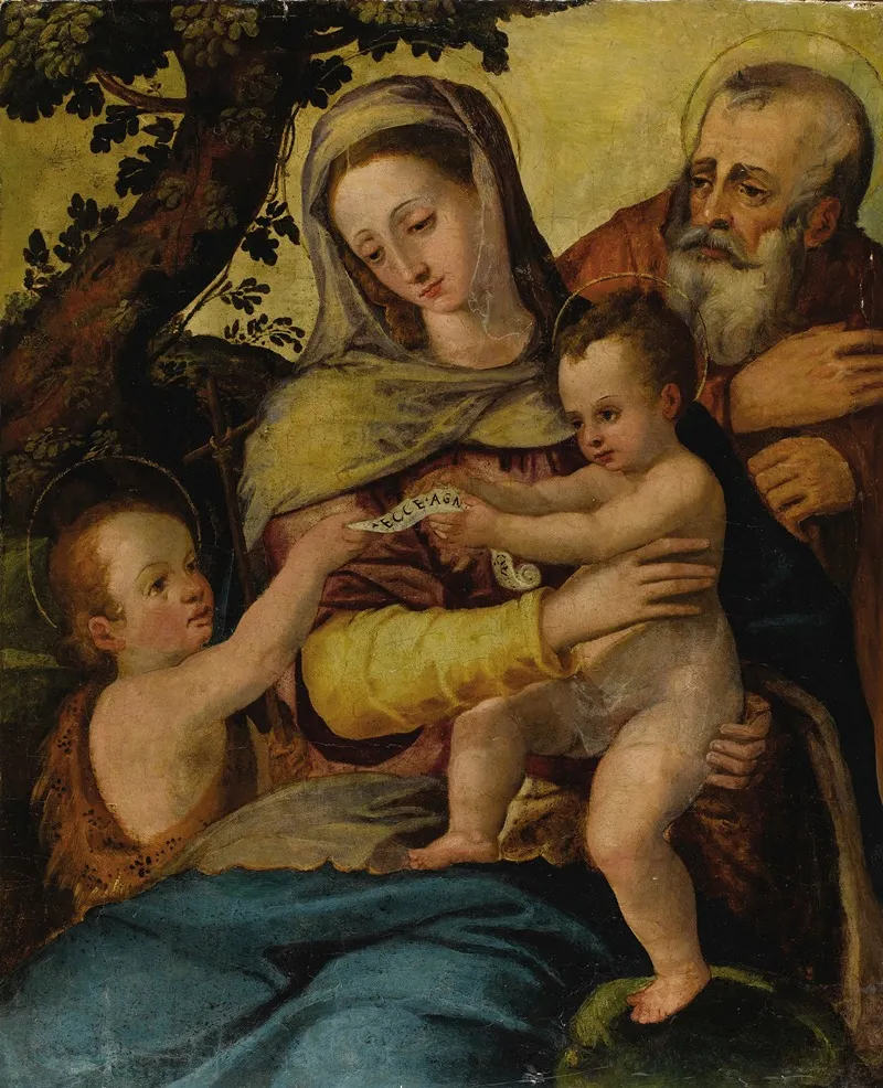 Holy Family With Saint John The Baptist Wall Art by After Agnolo Bronzino - High-Resolution Digital Print