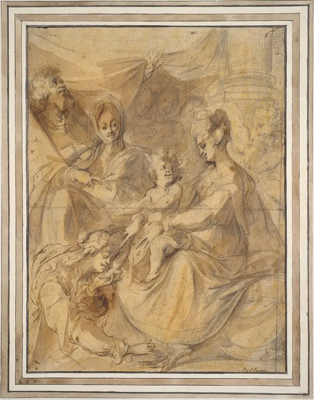 Holy Family With Saints Anne And Mary Magdalene