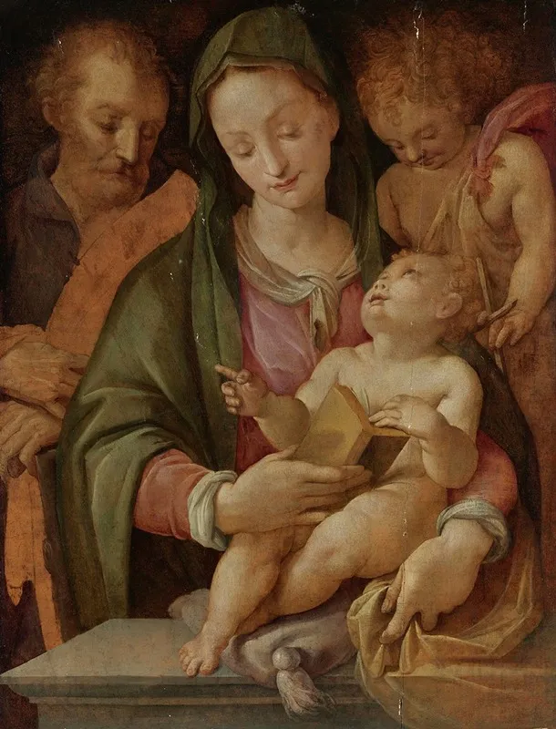 Holy Family With The Infant John The Baptist Wall Art by Tommaso d'Antonio Manzuoli - High-Resolution Digital Print
