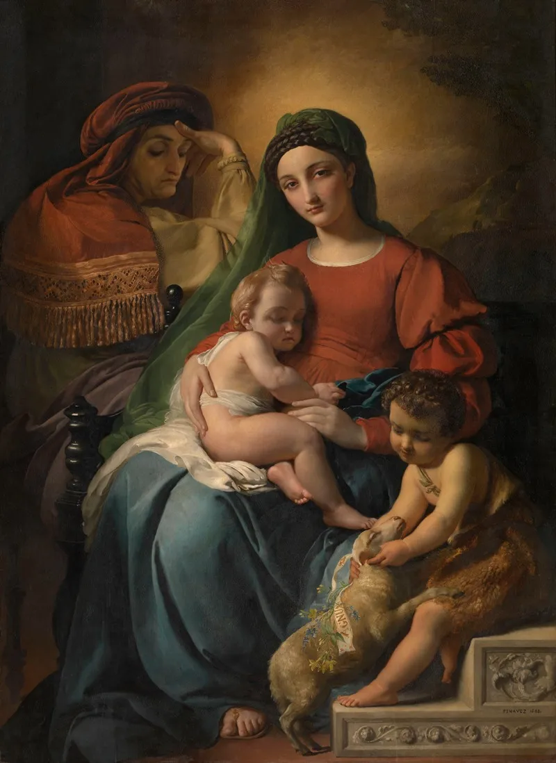 Holy Family With The Infant Saint John The Baptist 3 Wall Art by François-Joseph Navez - High-Resolution Digital Print
