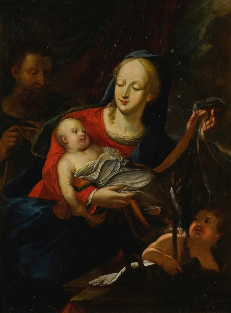 Holy Family With The Infant St John The Baptist 3 Wall Art by Jacob Carl Stauder - High-Resolution Digital Print