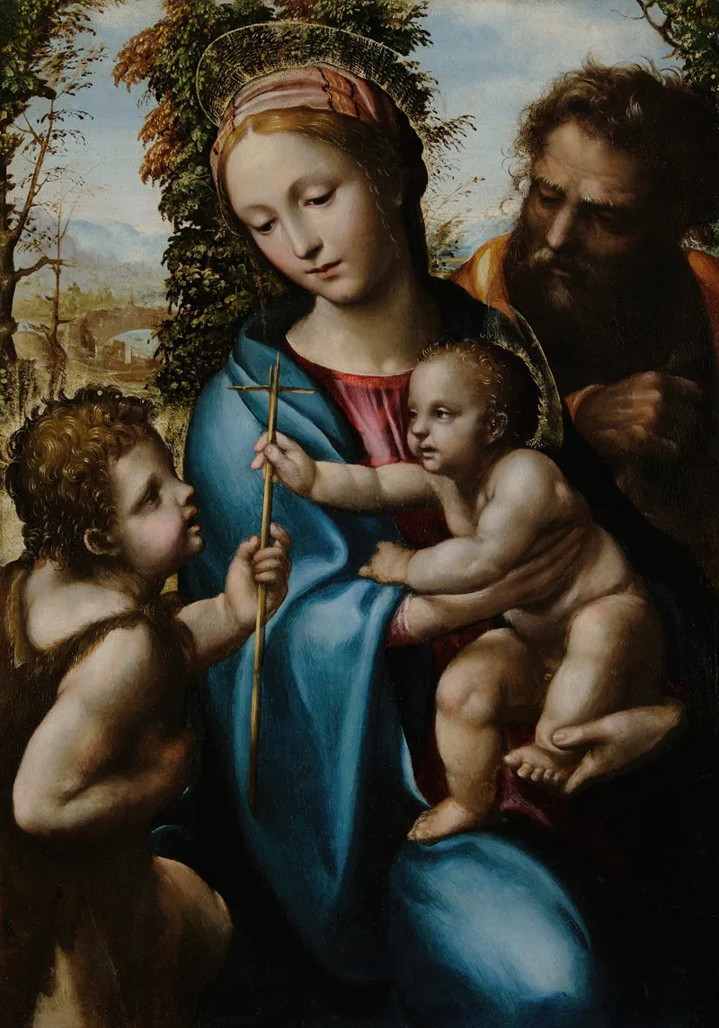 Holy Family With Young Saint John 2 Wall Art by Sodoma - High-Resolution Digital Print