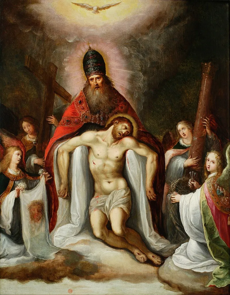 Holy Trinity Throne Of Grace Wall Art by Frans Francken the Younger - High-Resolution Digital Print