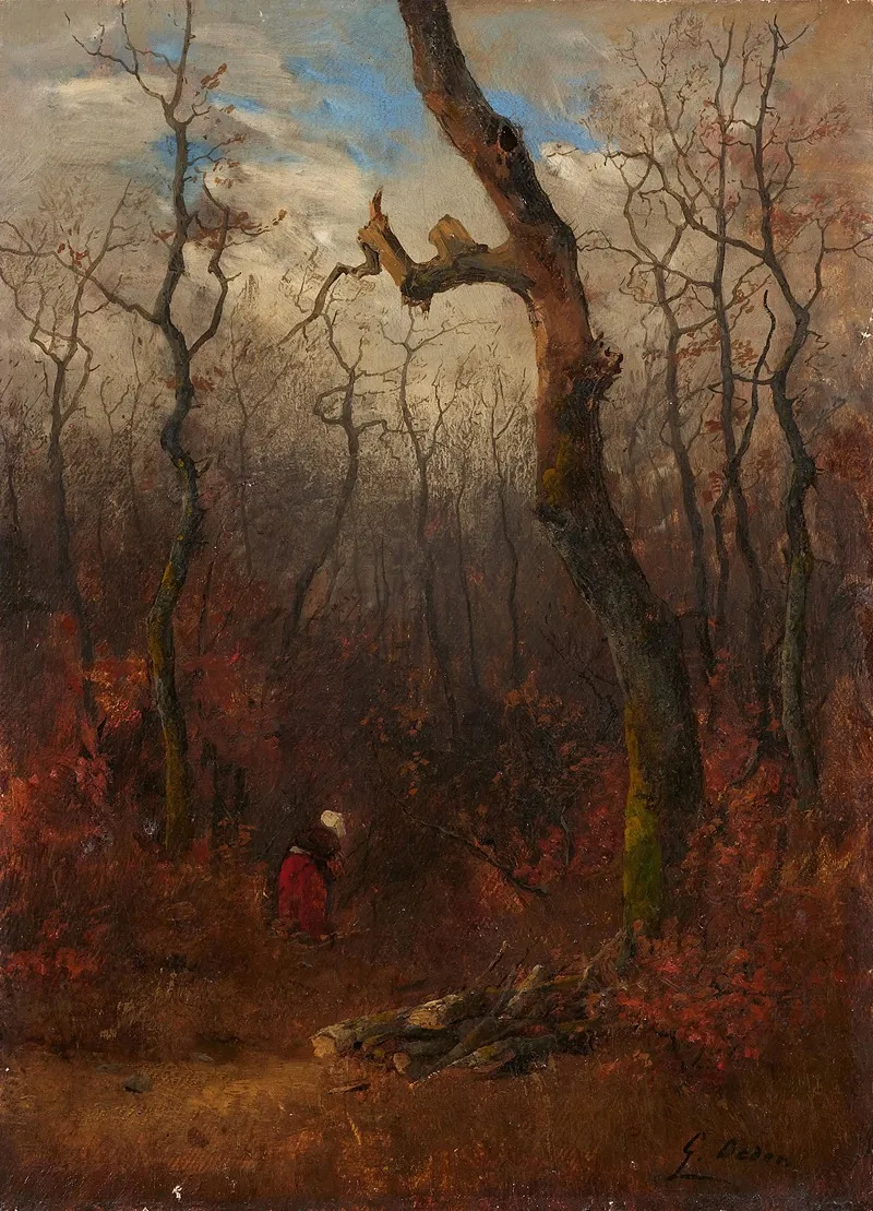 Holzsammlerin Im Wald Wall Art by Georg Oeder - High-Resolution Digital Print