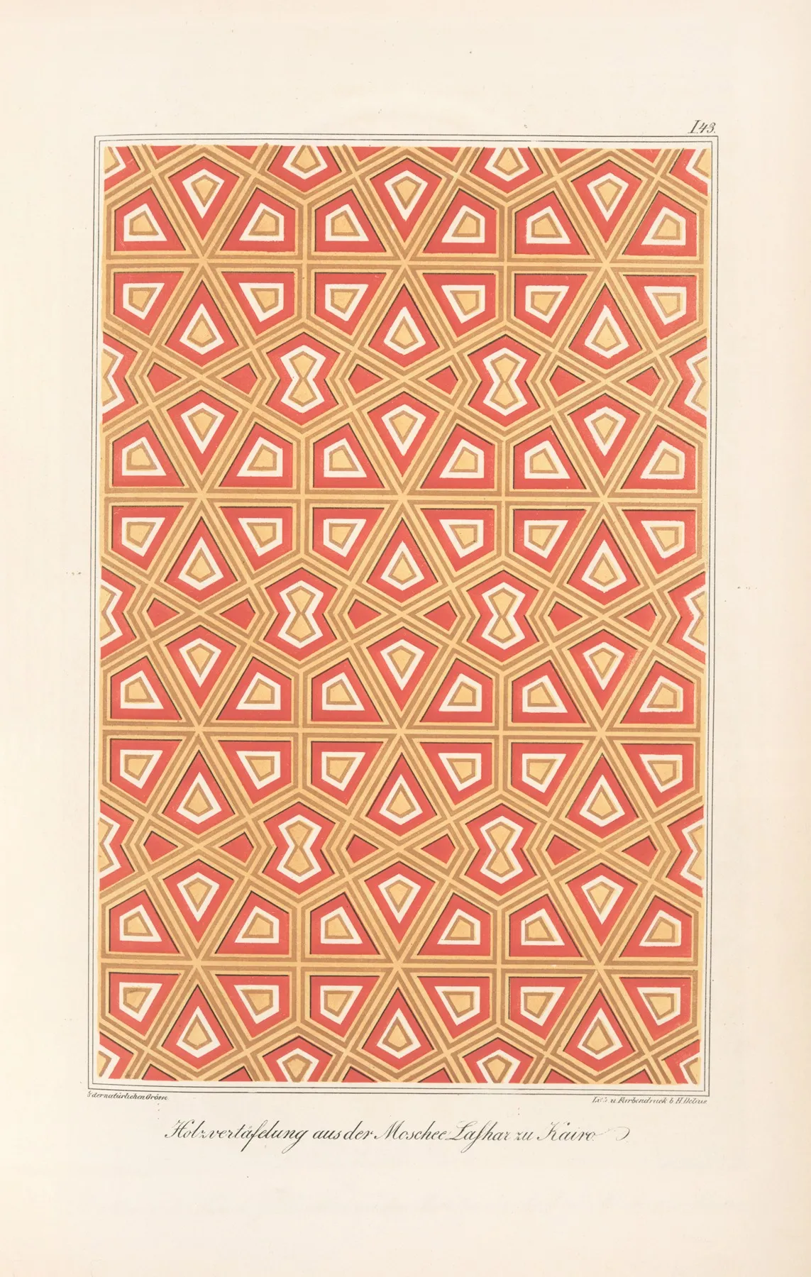 Holzvertafelung Aus Der Moschee Lashar Zu Kairo 2 Wall Art by Friedrich Maximilian Hessemer - High-Resolution Digital Print