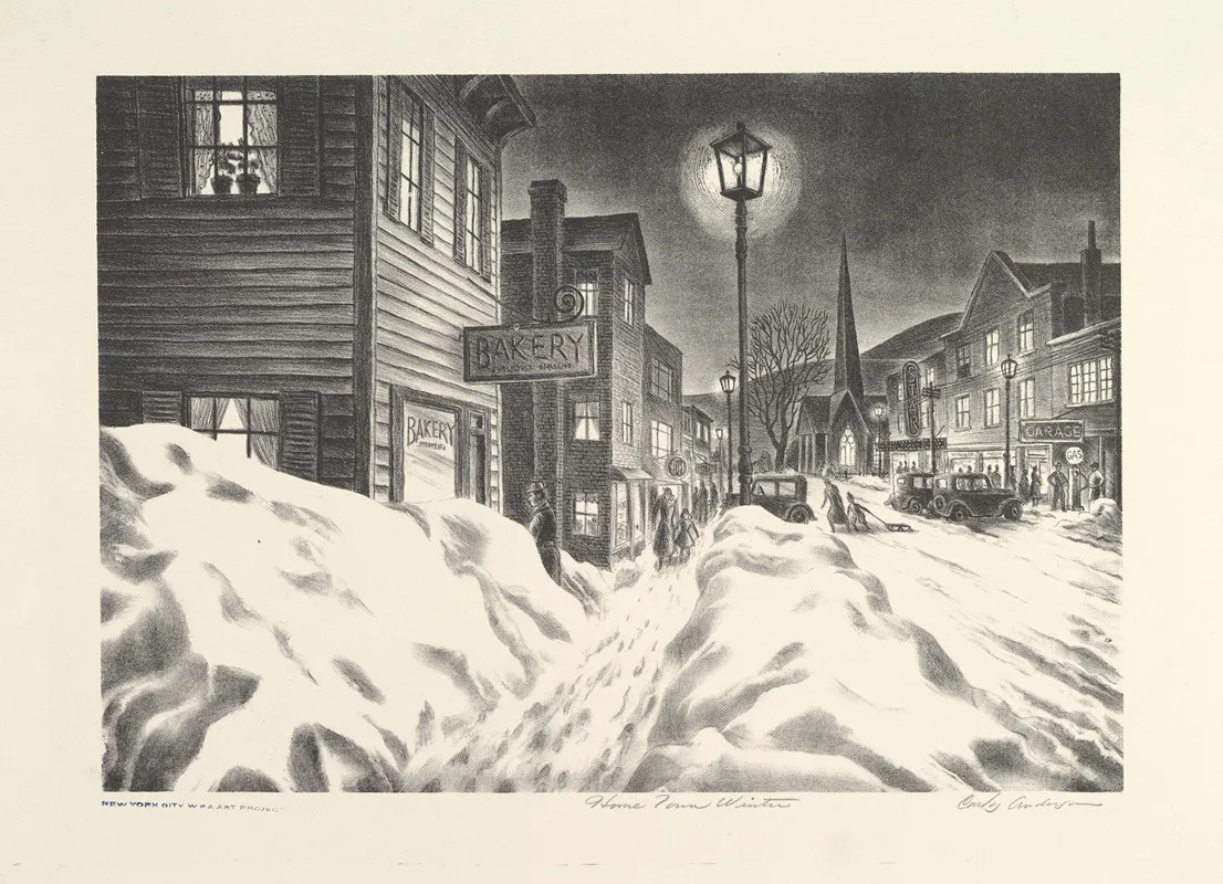Home Town Winter Wall Art by Carlos Anderson - High-Resolution Digital Print