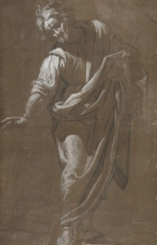Homme Drape Debout