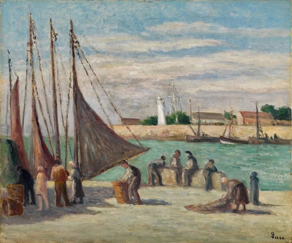 Honfleur Sur Le Quai 2 Wall Art by Maximilien Luce - High-Resolution Digital Print
