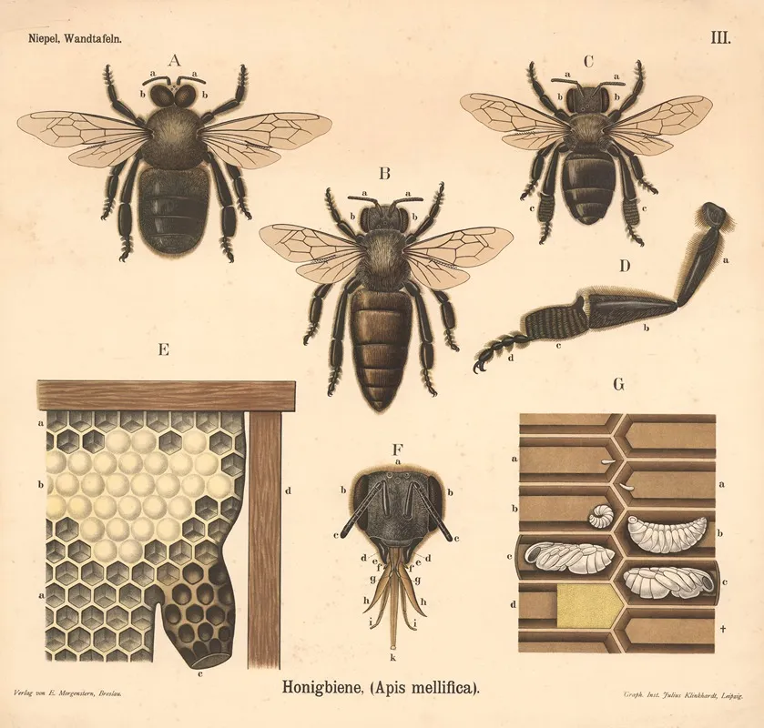 Honigbiene Apis Mellifica 2 Wall Art by Julius Klinkhardt - High-Resolution Digital Print