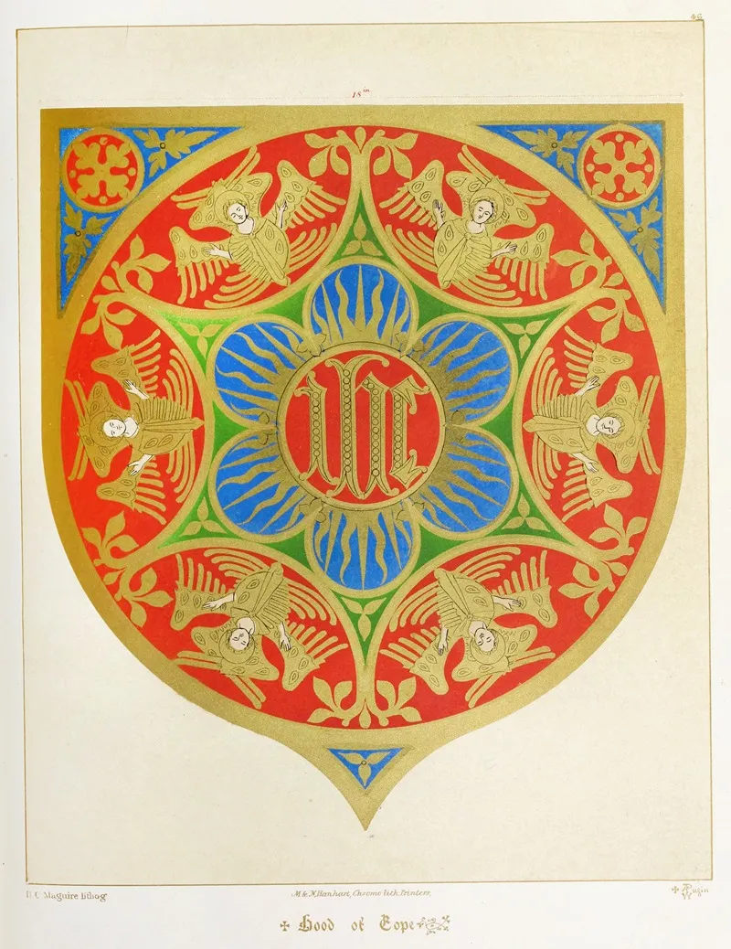 Hood Of Cope The Holy Name Surrounded With Cherubim Wall Art by Augustus Pugin - High-Resolution Digital Print