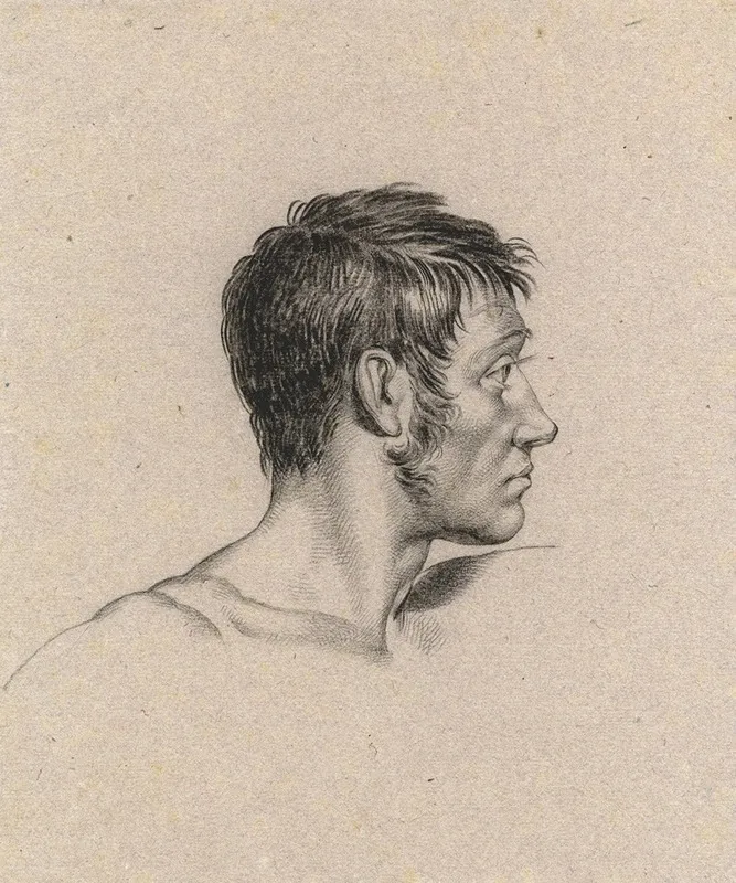 Hoofd Van Een Onbekende Man En Profil Naar Rechts