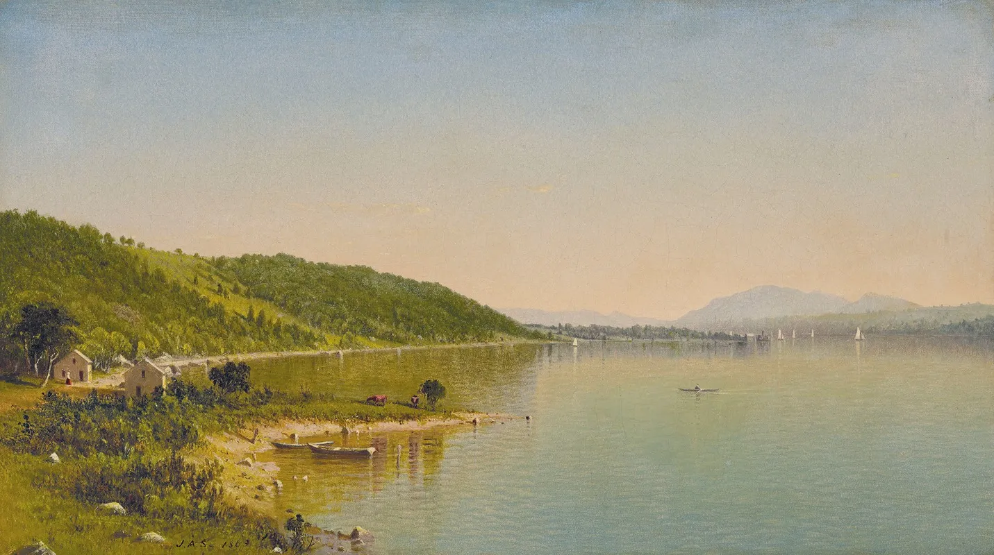 Hook Mountain Hudson River Wall Art by James Augustus Suydam - High-Resolution Digital Print