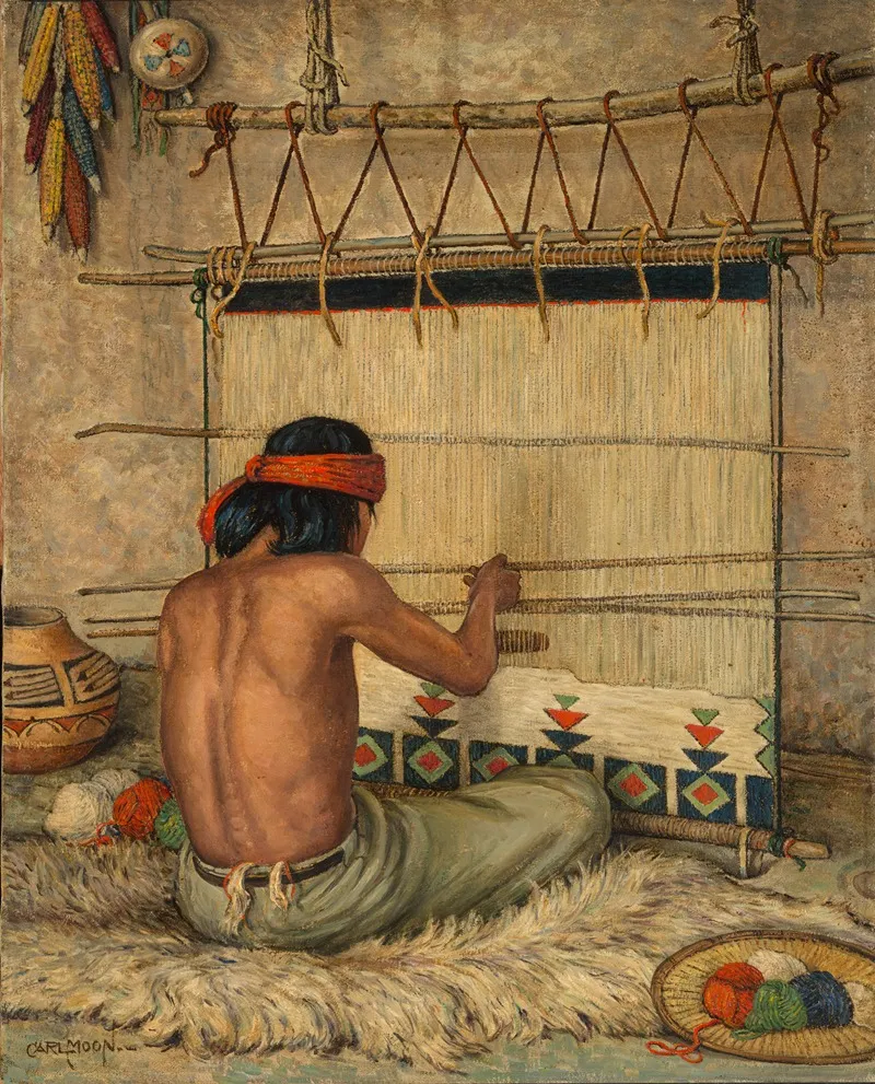Hopi Weaver Wall Art by Carl Moon - High-Resolution Digital Print