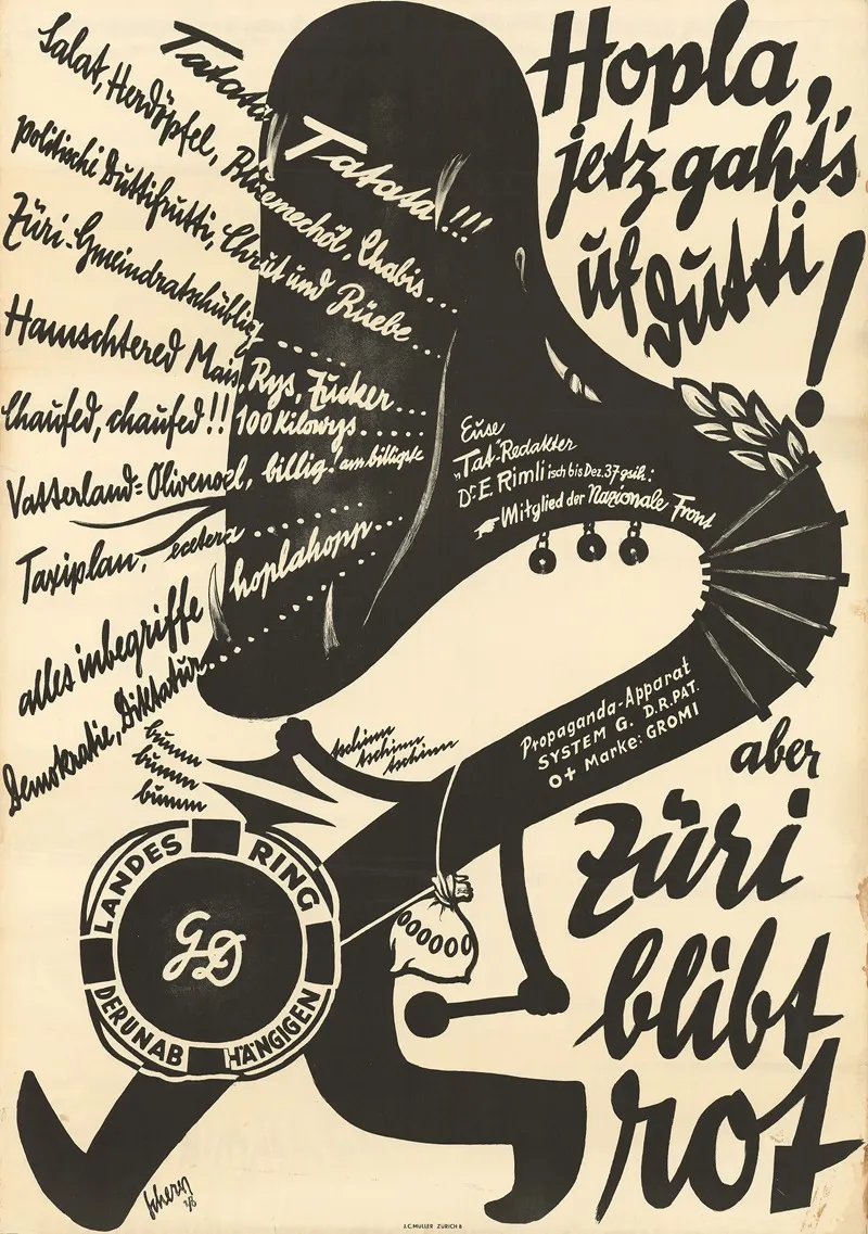Hoppla Jetzt Gahts Uf Dutti Aber Zuri Blibt Rot Wall Art by Carl Scherer - High-Resolution Digital Print