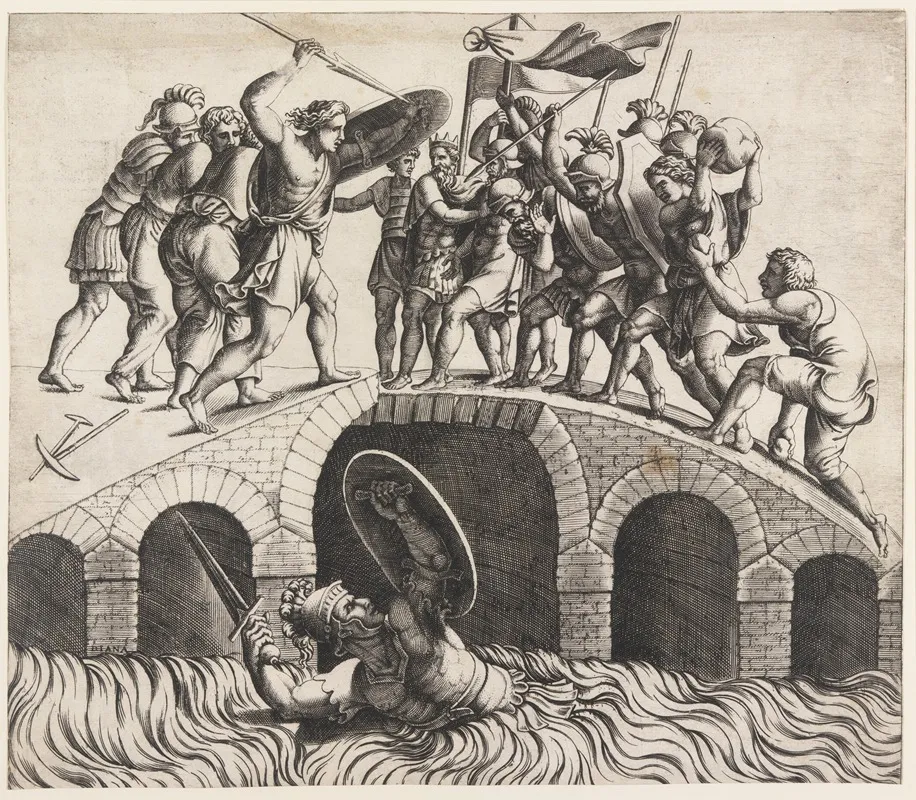 Horatio Cocles Saving Himself By Swimming