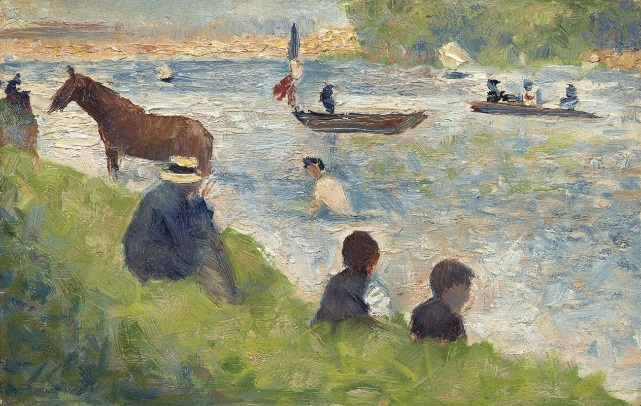 Horse And Boats Study For Bathers At Asnieres