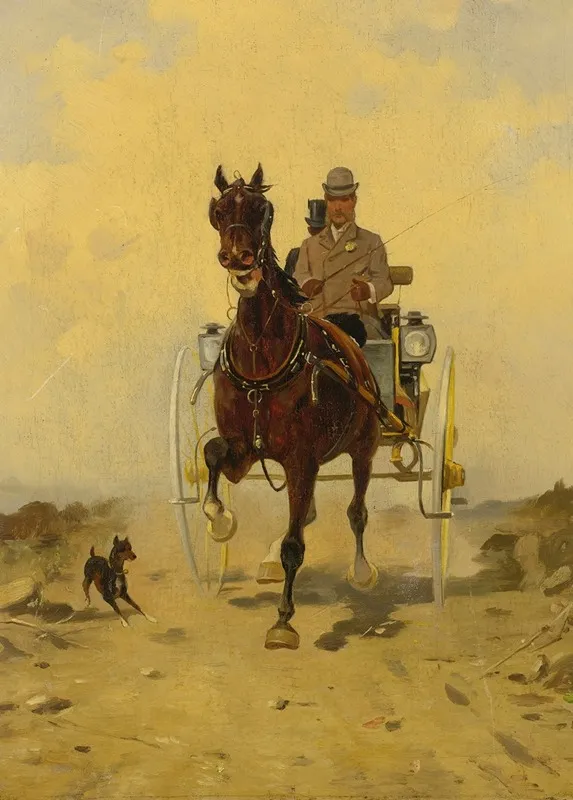 Horse And Carriage 2 Wall Art by Style of René-Pierre-Charles Princeteau - High-Resolution Digital Print