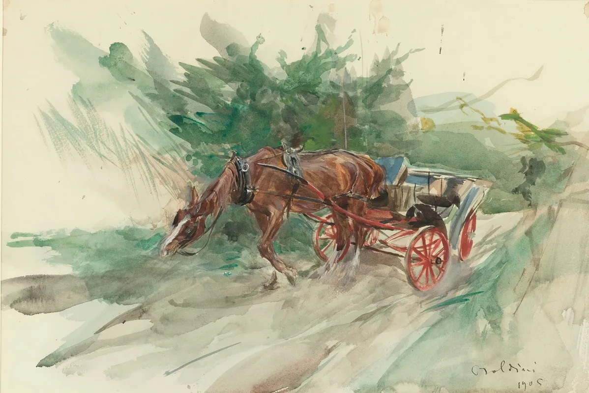 Horse And Carriage Wall Art by Giovanni Boldini - High-Resolution Digital Print
