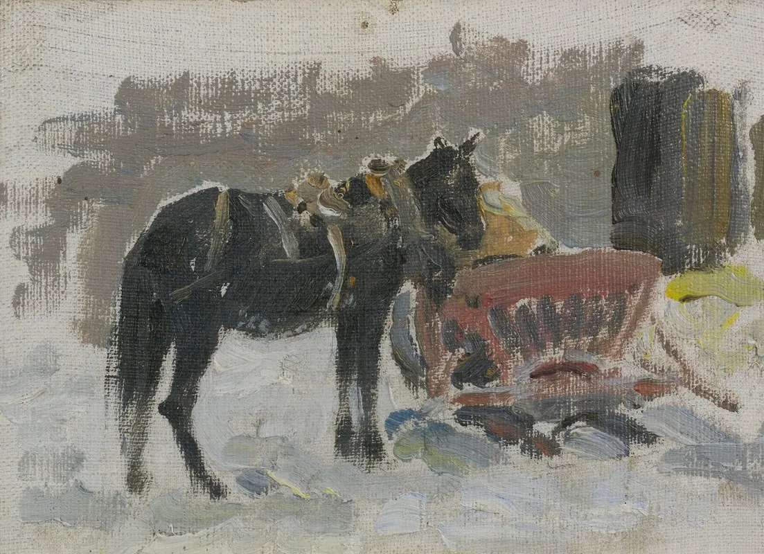 Horse And Cart 2 Wall Art by Ivan Semenovich Kulikov - High-Resolution Digital Print