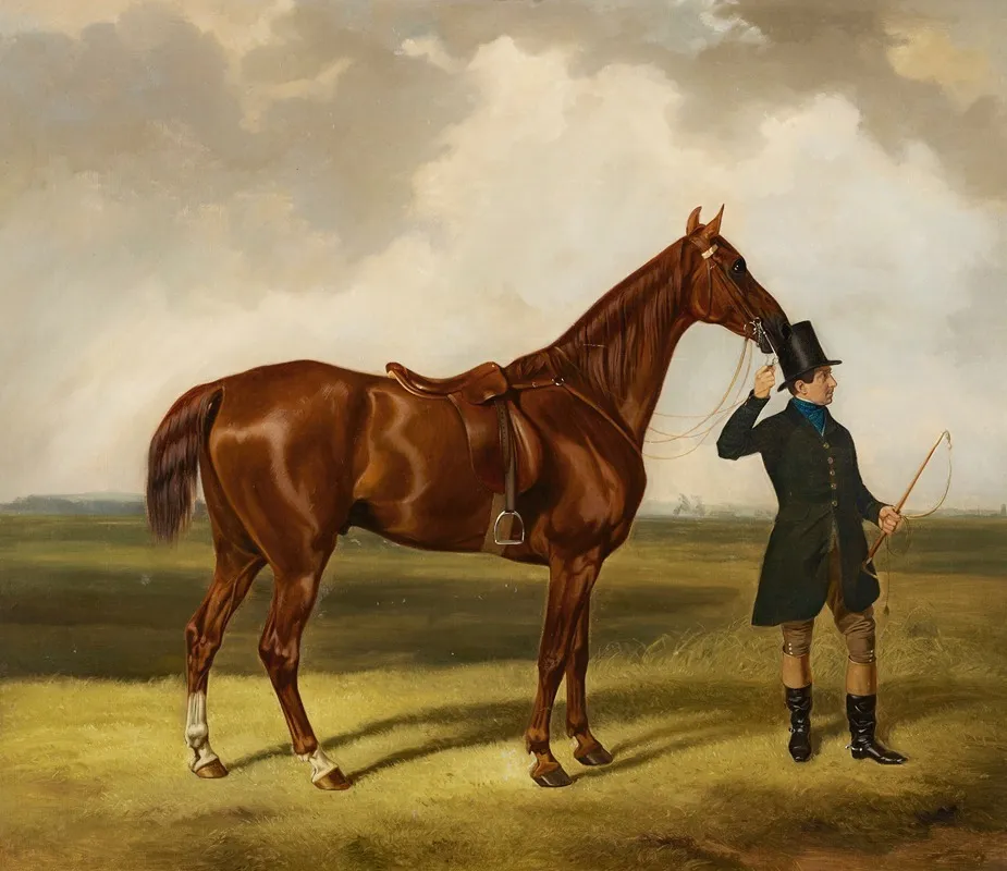 Horse And Rider In A Landscape Wall Art by Thomas Barratt of Stockbridge - High-Resolution Digital Print