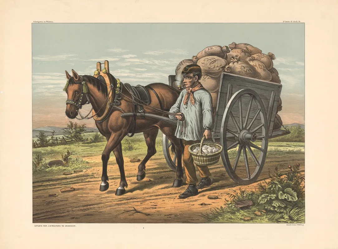 Horse Drawn Cart With Agricultural Goods