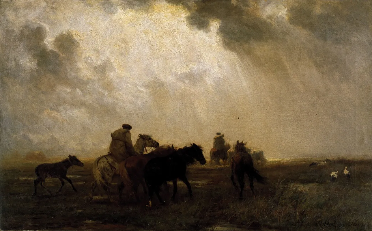 Horse Drivers In Hungary Wall Art by Otto von Thoren - High-Resolution Digital Print