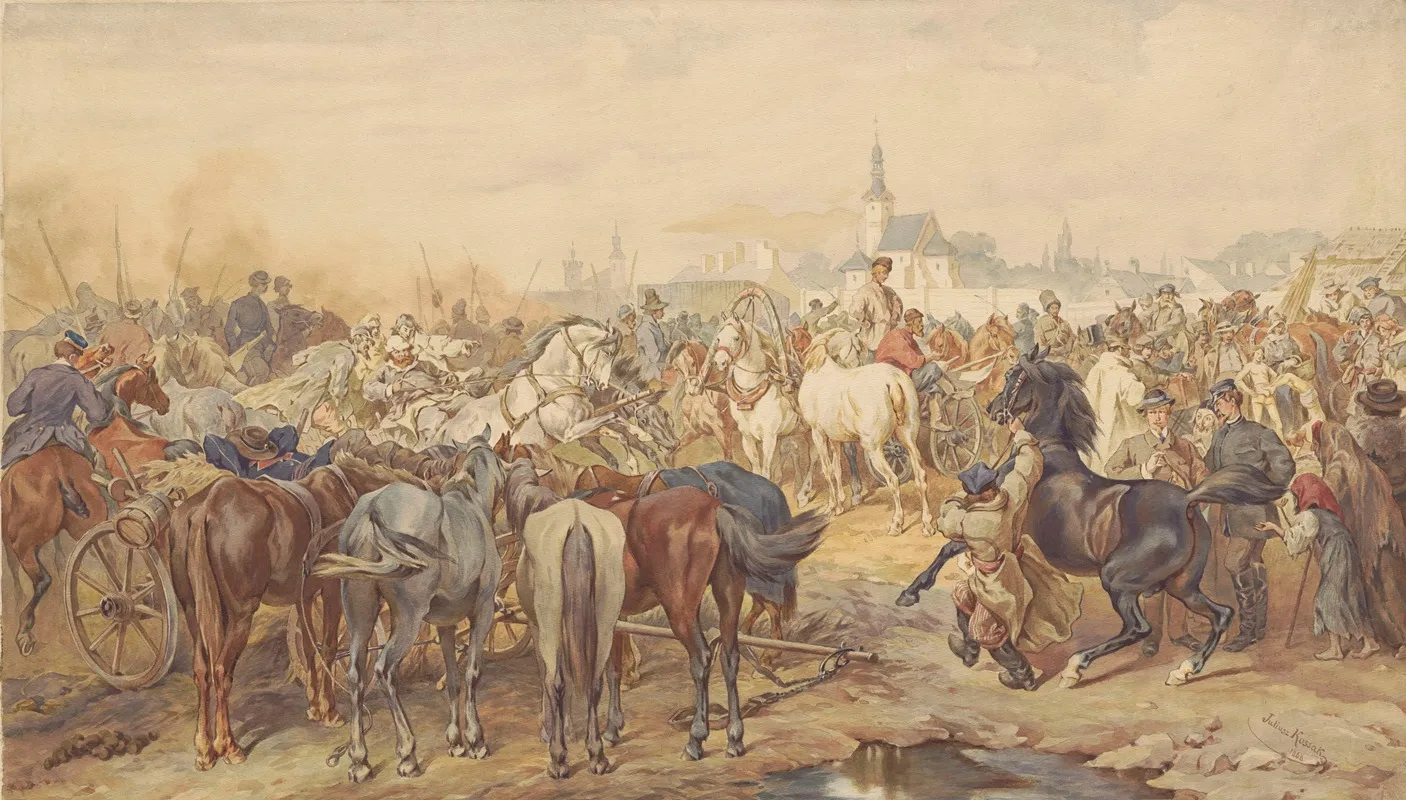 Horse Fair Near Warsaw