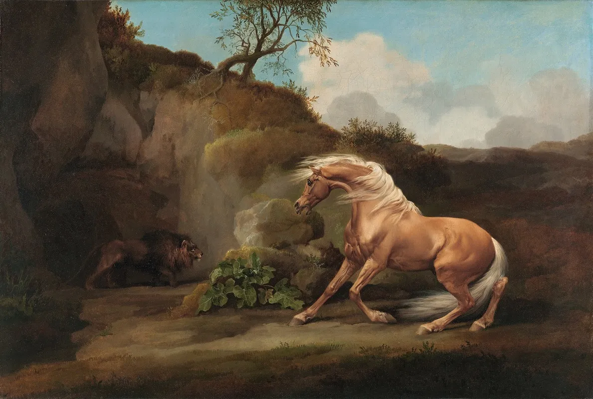 Horse Frightened By A Lion 2 Wall Art by George Stubbs - High-Resolution Digital Print