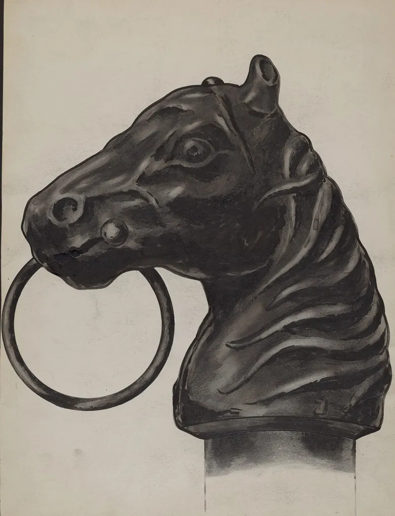 Horse Head Hitching Post 2 Wall Art by C.H. Hastings - High-Resolution Digital Print