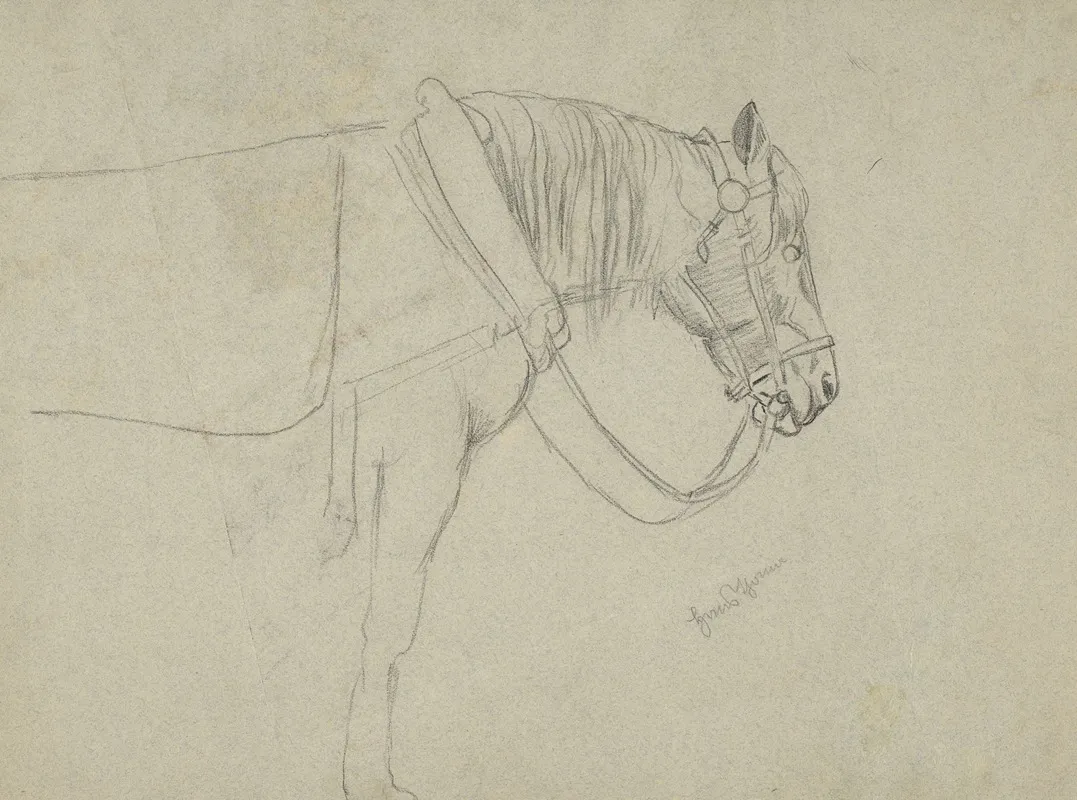 Horse In A Harness Wall Art by Hans Thoma - High-Resolution Digital Print